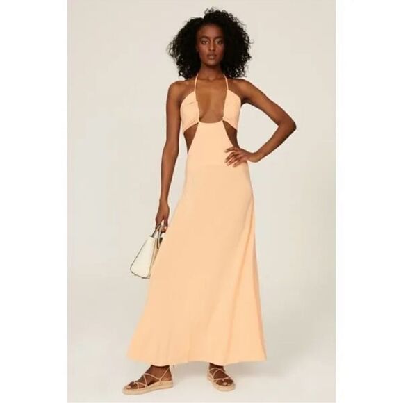 Rosetta Getty cut out dude zip full length maxi dress in size 4 flawed - Picture 5 of 7